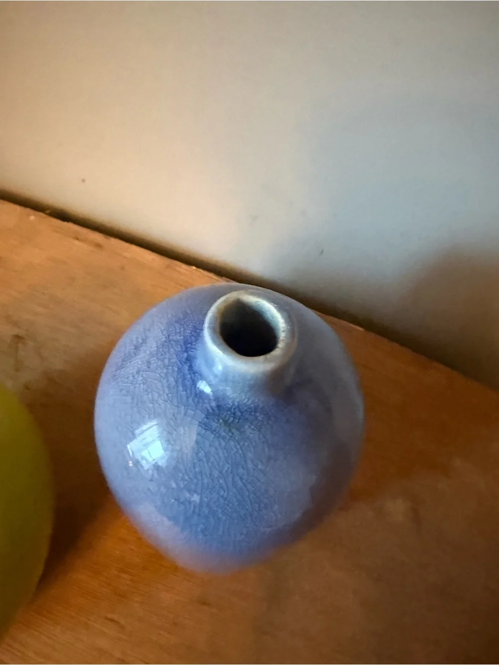 Crate & barrel set of two Perry green  Bud Vase and tall blue Textured Vase